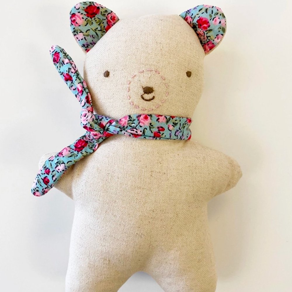 NEW Kids Baby Bear Soft Toy with Florals